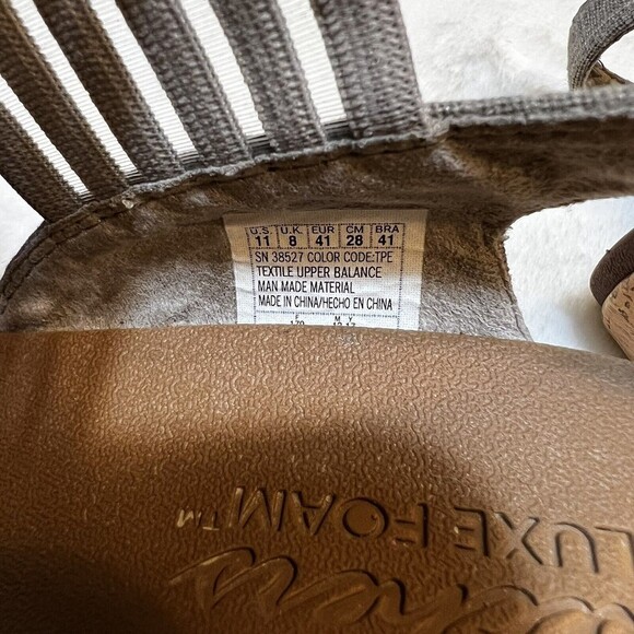 Skechers Cali Beverlee Wedge Sandal Women’s 11 Taupe Tan Metallic Shimmer - Picture 8 of 8